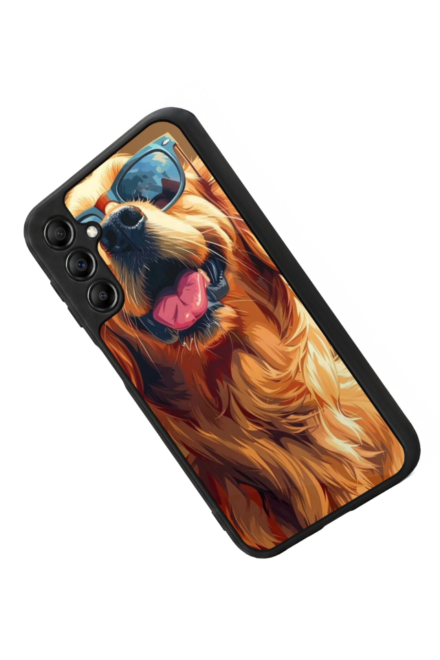 Samsung Galaxy A14 Uyumlu Golden Kopek Tasarımlı Glossy Premium Kılıf