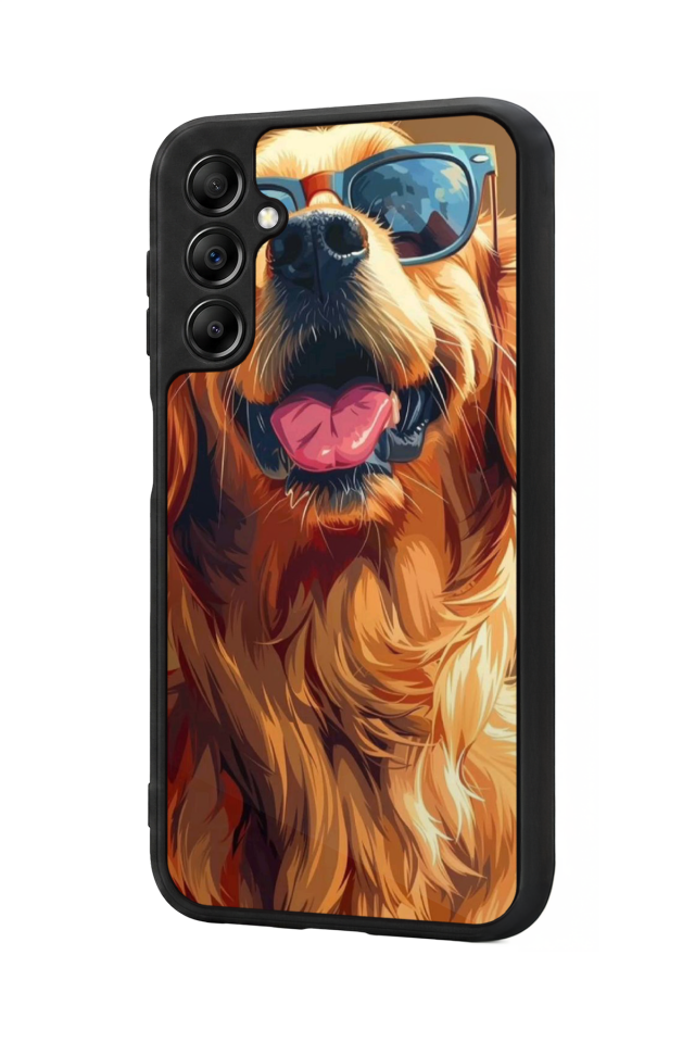 Samsung Galaxy A14 Uyumlu Golden Kopek Tasarımlı Glossy Premium Kılıf