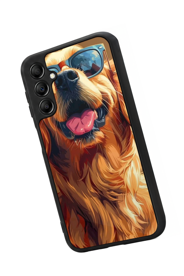 Samsung Galaxy A14 Uyumlu Golden Kopek Tasarımlı Glossy Premium Kılıf