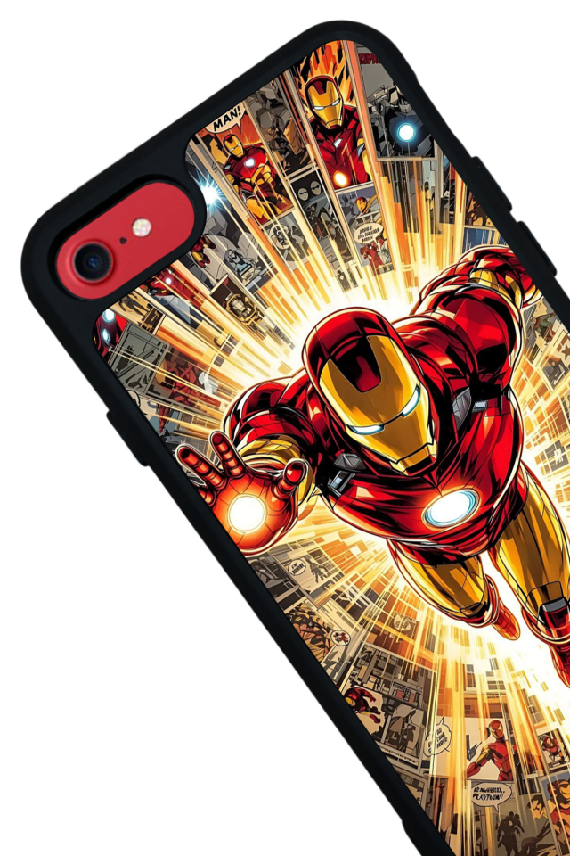 iPhone 8 Uyumlu  Iron Man ( Demir Adam ) Tasarımlı Glossy Premium Kılıf