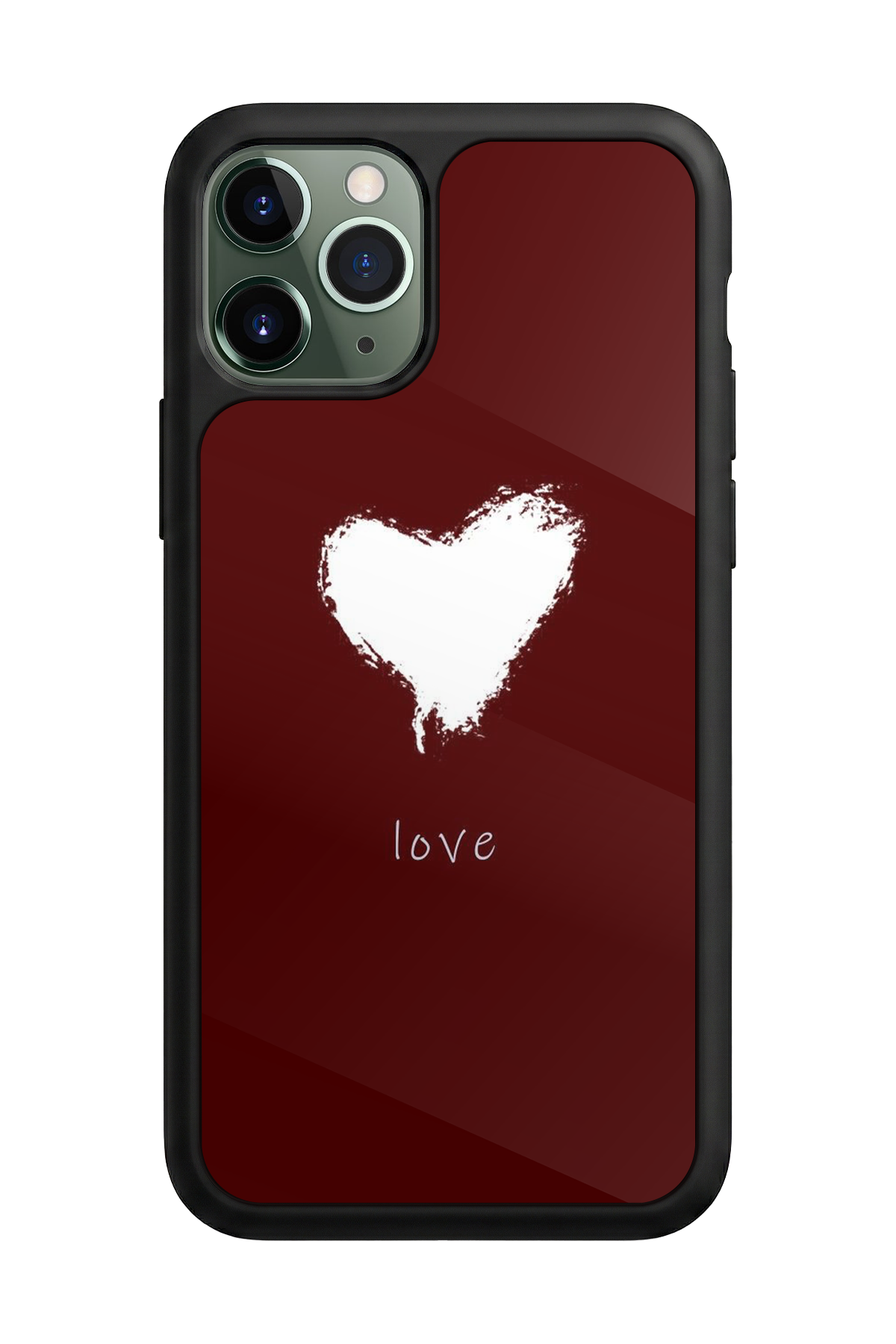 iPhone 11 Pro Max Uyumlu Kalp Love Tasarımlı Glossy Premium Kılıf