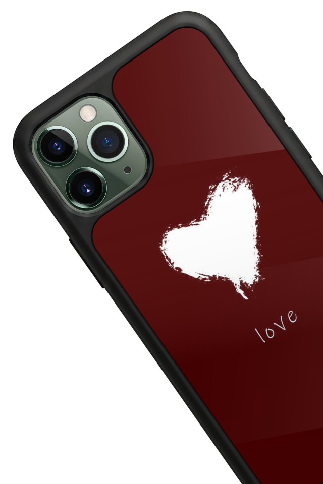 iPhone 11 Pro Max Uyumlu Kalp Love Tasarımlı Glossy Premium Kılıf