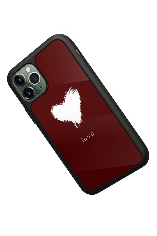iPhone 11 Pro Max Uyumlu Kalp Love Tasarımlı Glossy Premium Kılıf