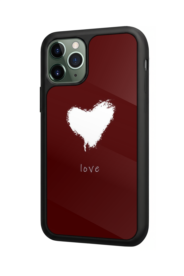 iPhone 11 Pro Max Uyumlu Kalp Love Tasarımlı Glossy Premium Kılıf
