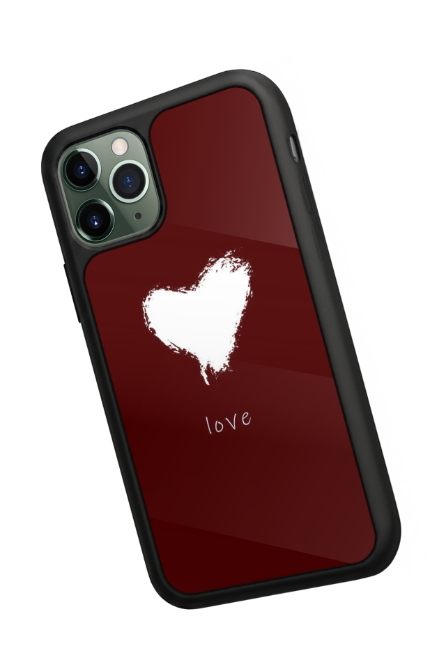 iPhone 11 Pro Max Uyumlu Kalp Love Tasarımlı Glossy Premium Kılıf
