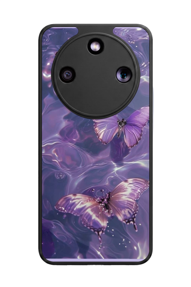 Honor Magic 8 Lite Uyumlu Kelebek Tasarımlı Glossy Premium Kılıf