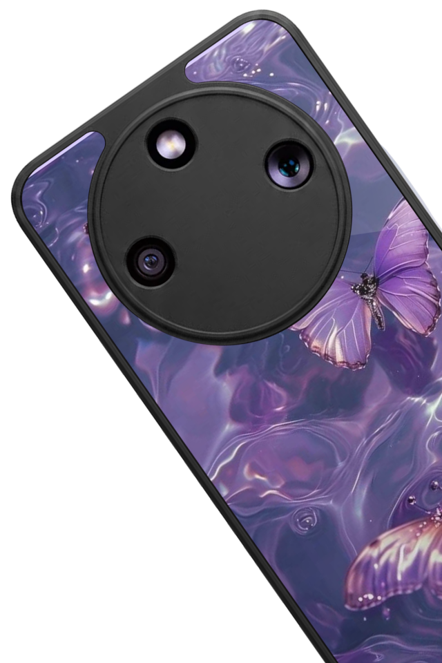Honor Magic 8 Lite Uyumlu Kelebek Tasarımlı Glossy Premium Kılıf