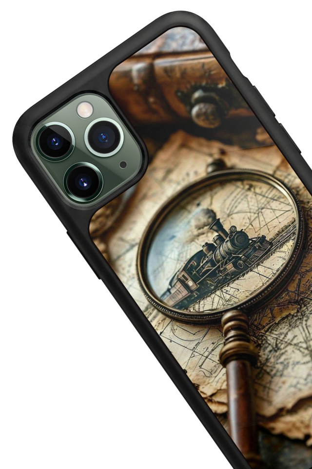 iPhone 11 Pro Uyumlu Pusula Tasarımlı Glossy Premium Kılıf