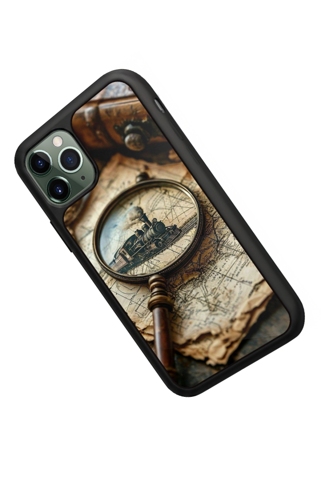 iPhone 11 Pro Uyumlu Pusula Tasarımlı Glossy Premium Kılıf