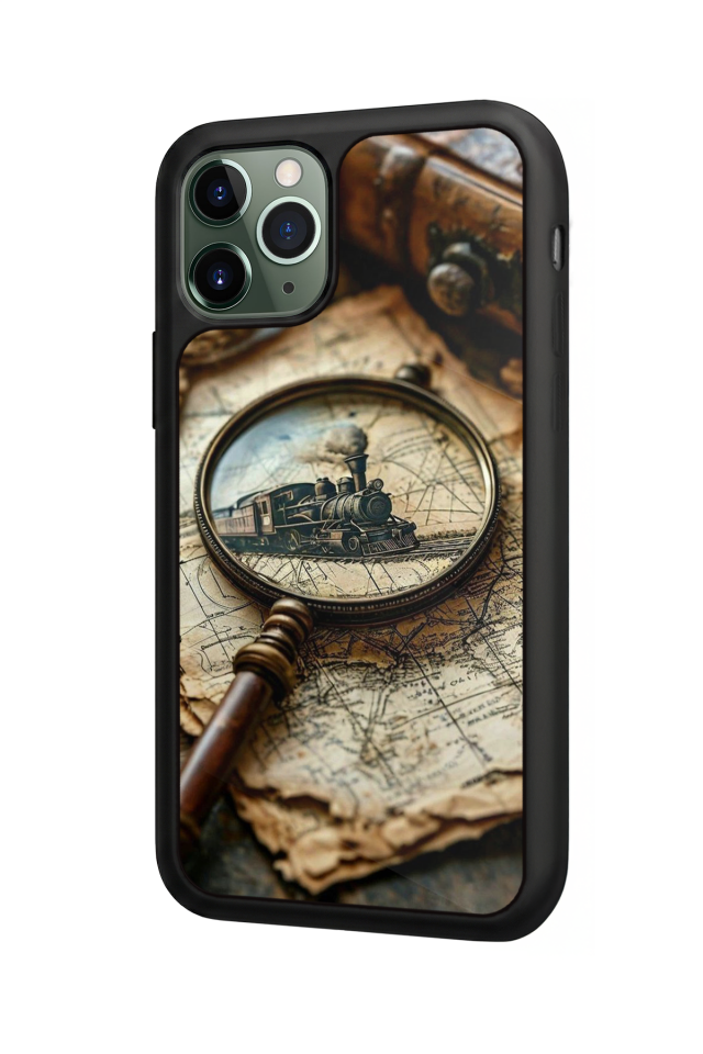 iPhone 11 Pro Uyumlu Pusula Tasarımlı Glossy Premium Kılıf