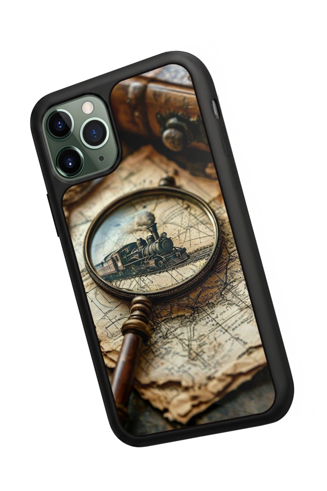 iPhone 11 Pro Uyumlu Pusula Tasarımlı Glossy Premium Kılıf