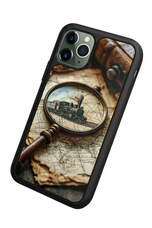 iPhone 11 Pro Uyumlu Pusula Tasarımlı Glossy Premium Kılıf