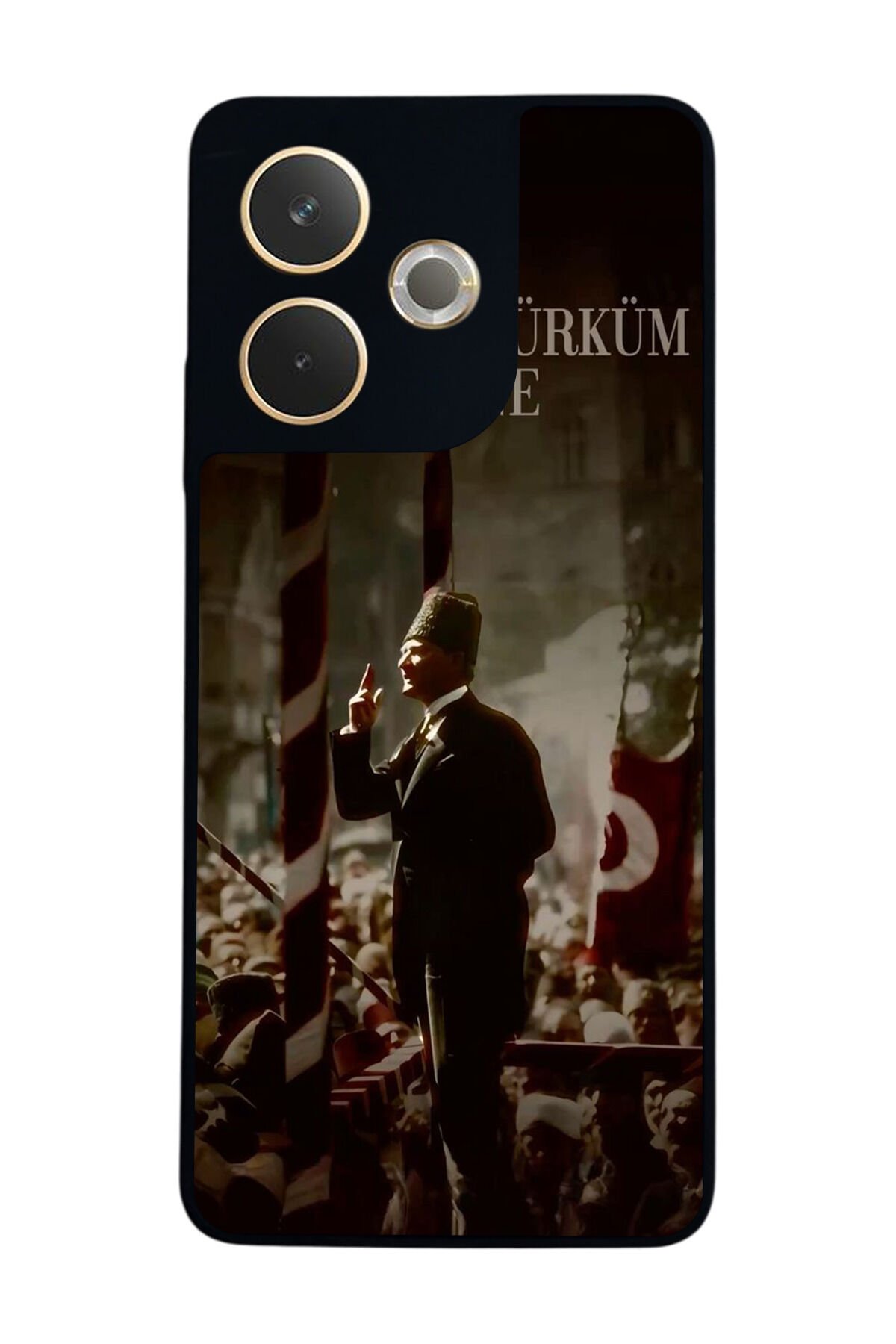 Oppo A5 Pro Uyumlu Mustafa Kemal Ataturk Tasarımlı Glossy Premium Kılıf