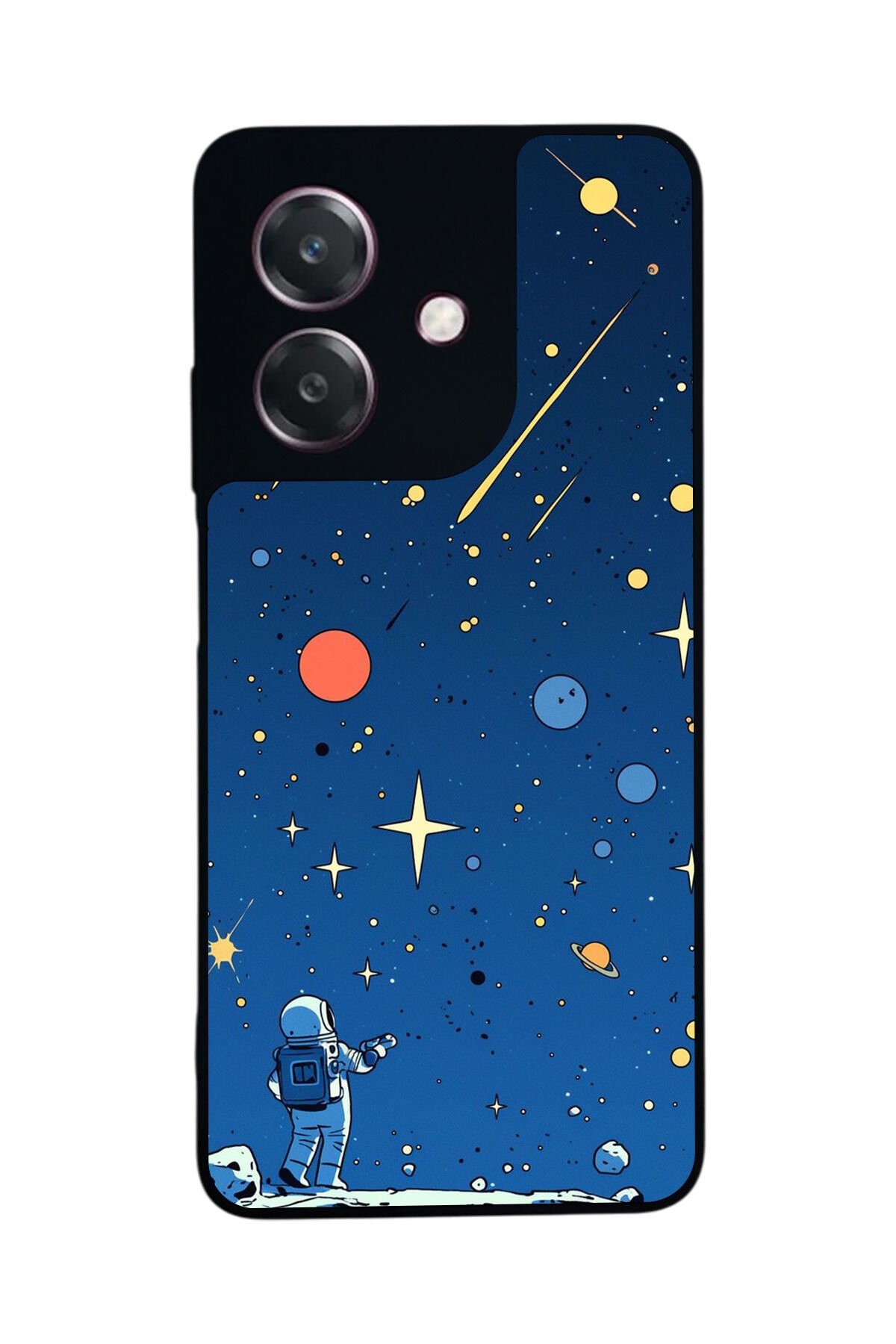 Oppo A3 5G Uyumlu Uzay Tasarımlı Glossy Premium Kılıf