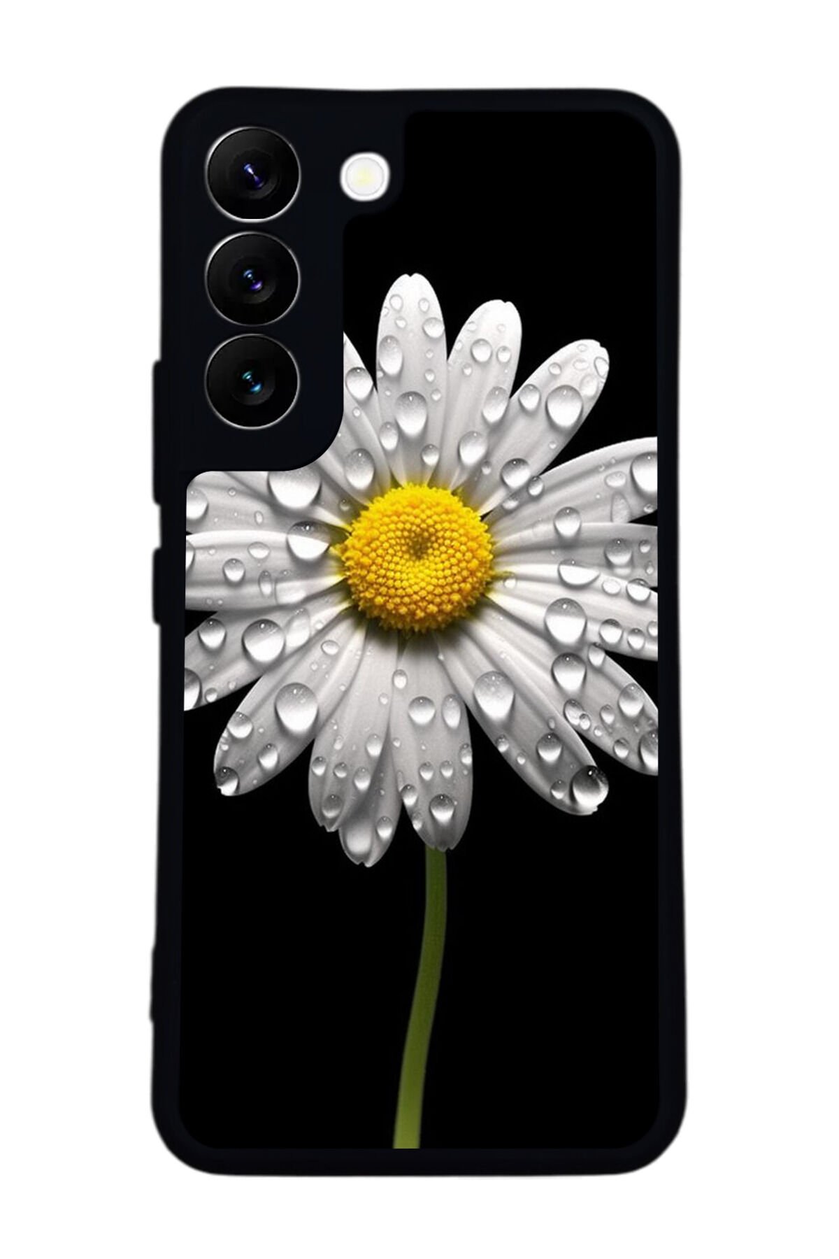 Samsung Galaxy S22 Uyumlu Papatya Tasarımlı Glossy Premium Kılıf
