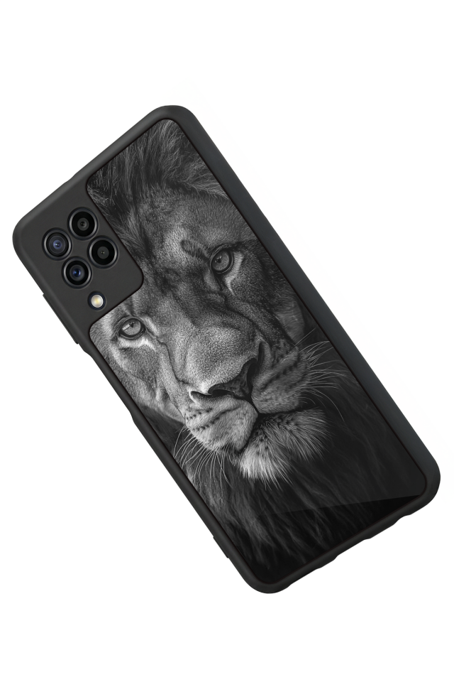 Samsung Galaxy M32 Uyumlu Aslan Tasarımlı Glossy Premium Kılıf