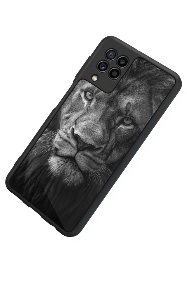 Samsung Galaxy M32 Uyumlu Aslan Tasarımlı Glossy Premium Kılıf