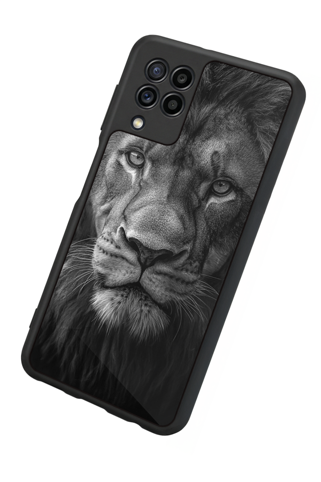 Samsung Galaxy M32 Uyumlu Aslan Tasarımlı Glossy Premium Kılıf