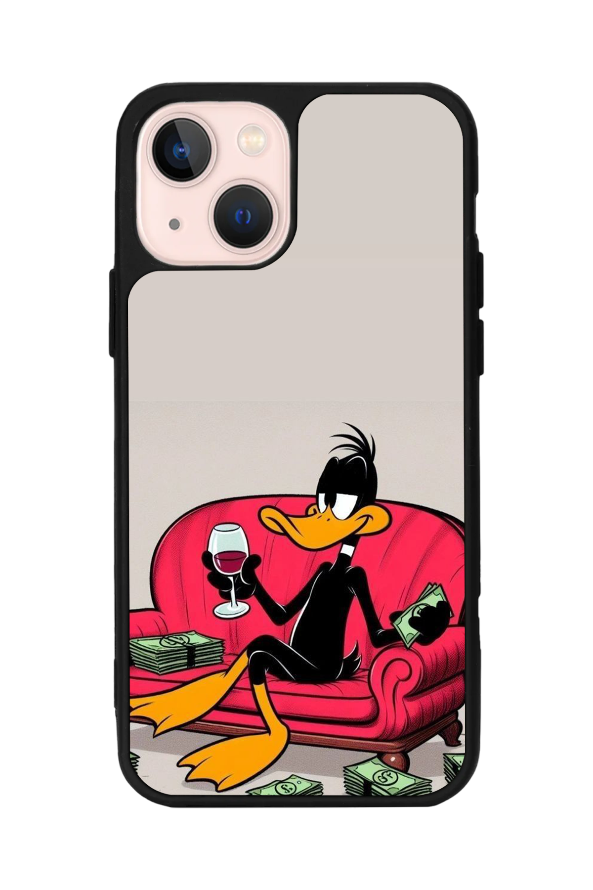 iPhone 13 Mini Uyumlu Daffy duck Tasarımlı Glossy Premium Kılıf
