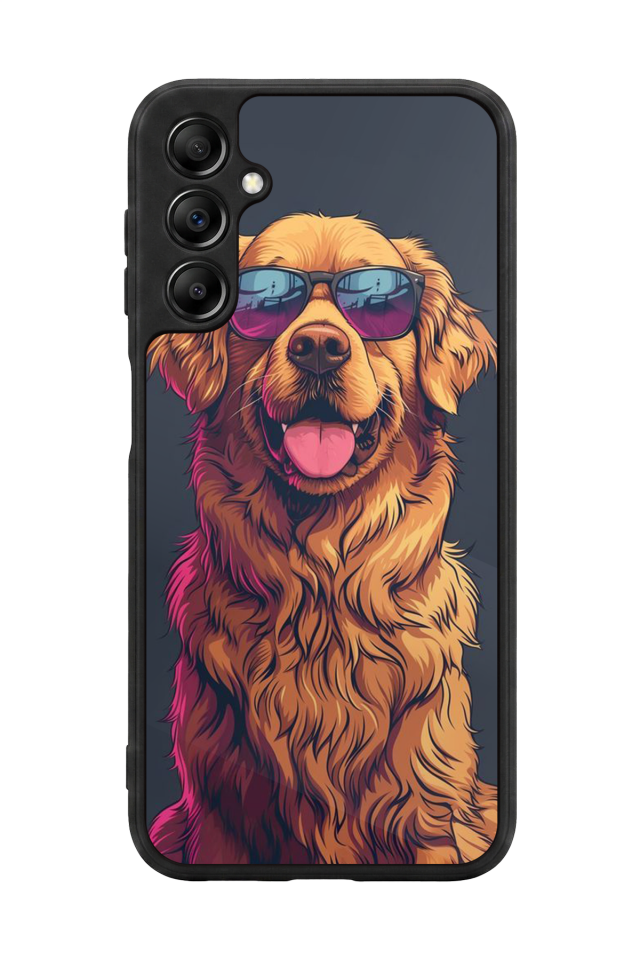 Samsung Galaxy A14 Uyumlu Golden Kopek Tasarımlı Glossy Premium Kılıf