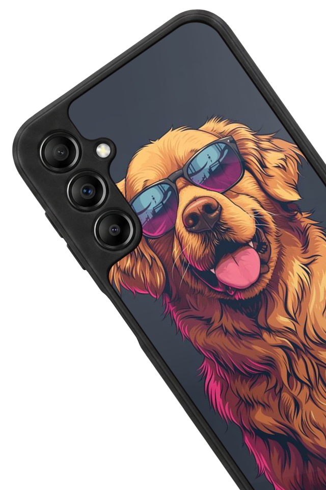 Samsung Galaxy A14 Uyumlu Golden Kopek Tasarımlı Glossy Premium Kılıf