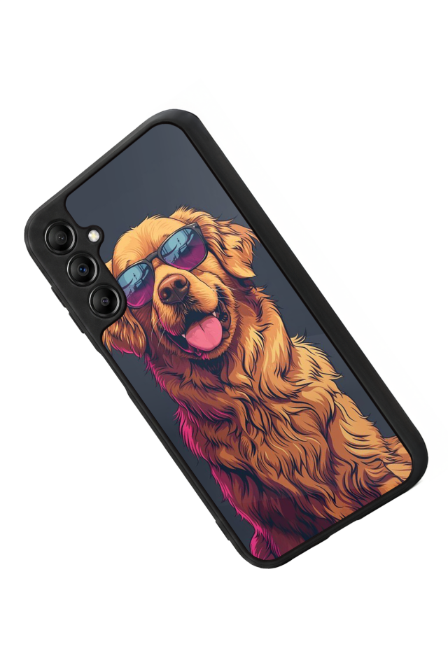 Samsung Galaxy A14 Uyumlu Golden Kopek Tasarımlı Glossy Premium Kılıf