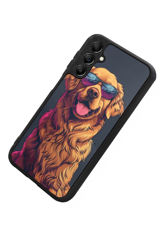 Samsung Galaxy A14 Uyumlu Golden Kopek Tasarımlı Glossy Premium Kılıf