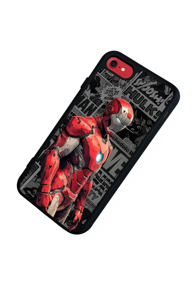 iPhone 8 Uyumlu  Iron Man ( Demir Adam ) Tasarımlı Glossy Premium Kılıf