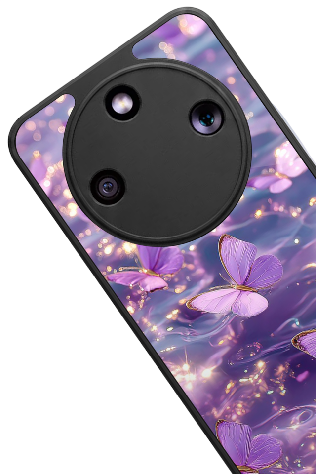 Honor Magic 8 Lite Uyumlu Kelebek Tasarımlı Glossy Premium Kılıf