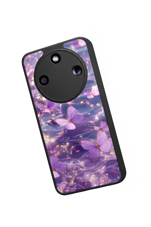 Honor Magic 8 Lite Uyumlu Kelebek Tasarımlı Glossy Premium Kılıf