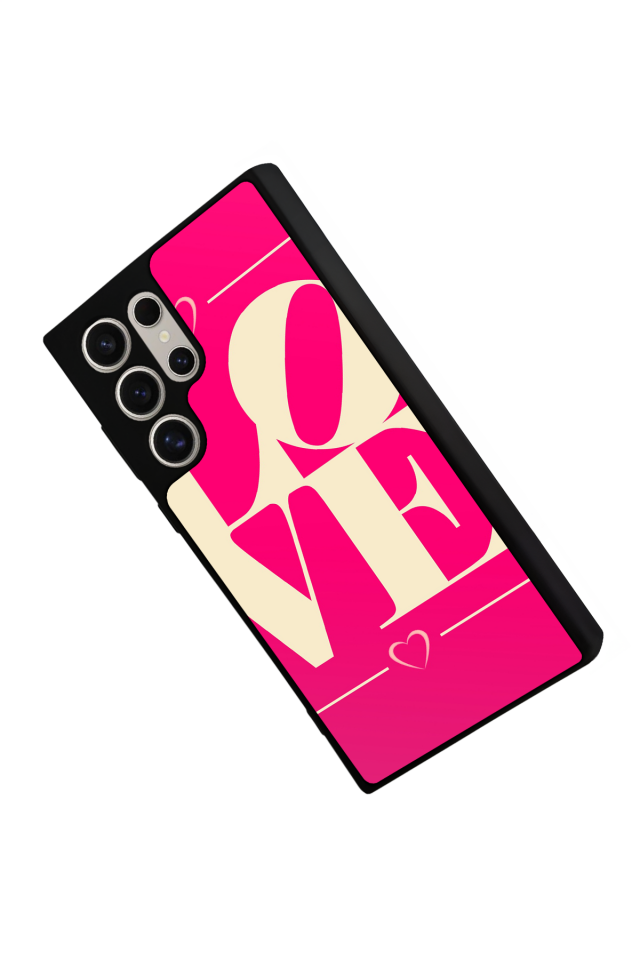 Samsung Galaxy S22 Ultra Uyumlu Love Tasarımlı Glossy Premium Kılıf