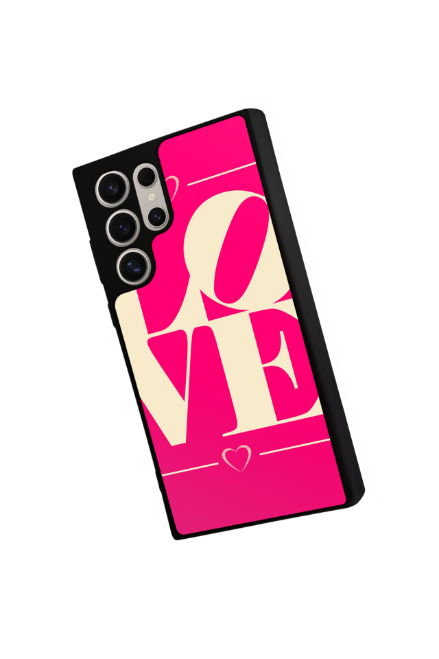 Samsung Galaxy S22 Ultra Uyumlu Love Tasarımlı Glossy Premium Kılıf