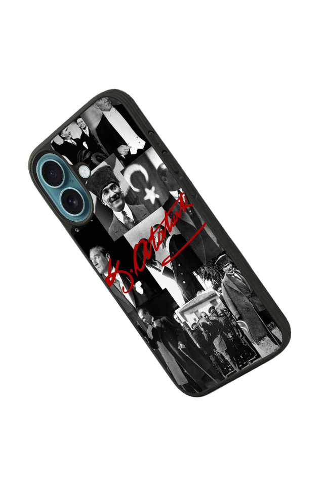 iPhone 16 Plus Uyumlu Mustafa Kemal Ataturk Tasarımlı Glossy Premium Kılıf