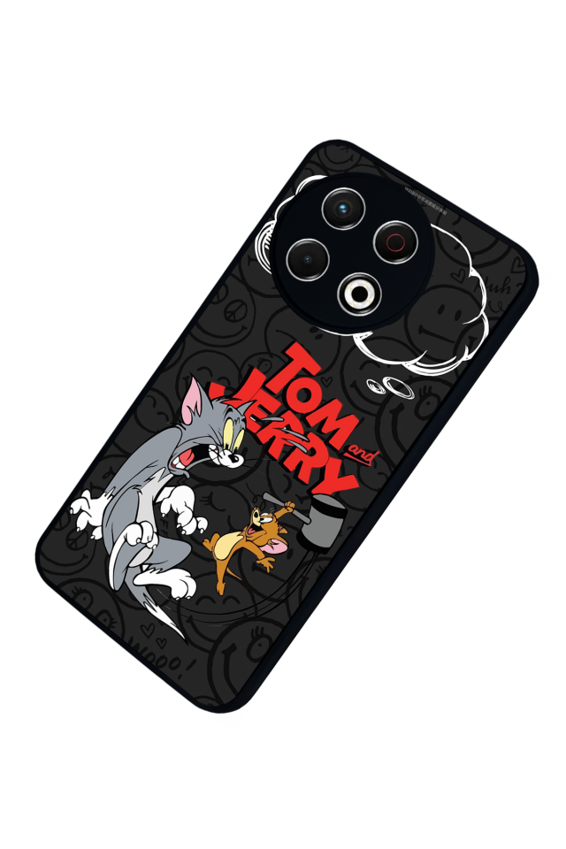 Tecno Spark 30 Pro Uyumlu Tom And Jerry Tasarımlı Glossy Premium Kılıf