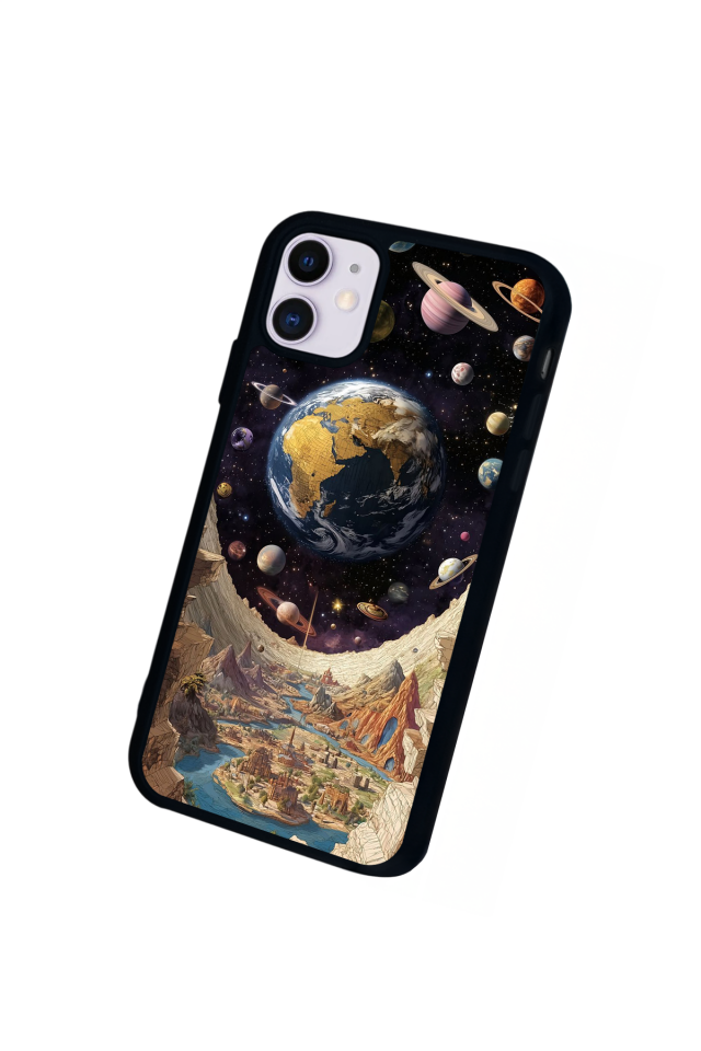 iPhone 11 Uyumlu Uzay Tasarımlı Glossy Premium Kılıf