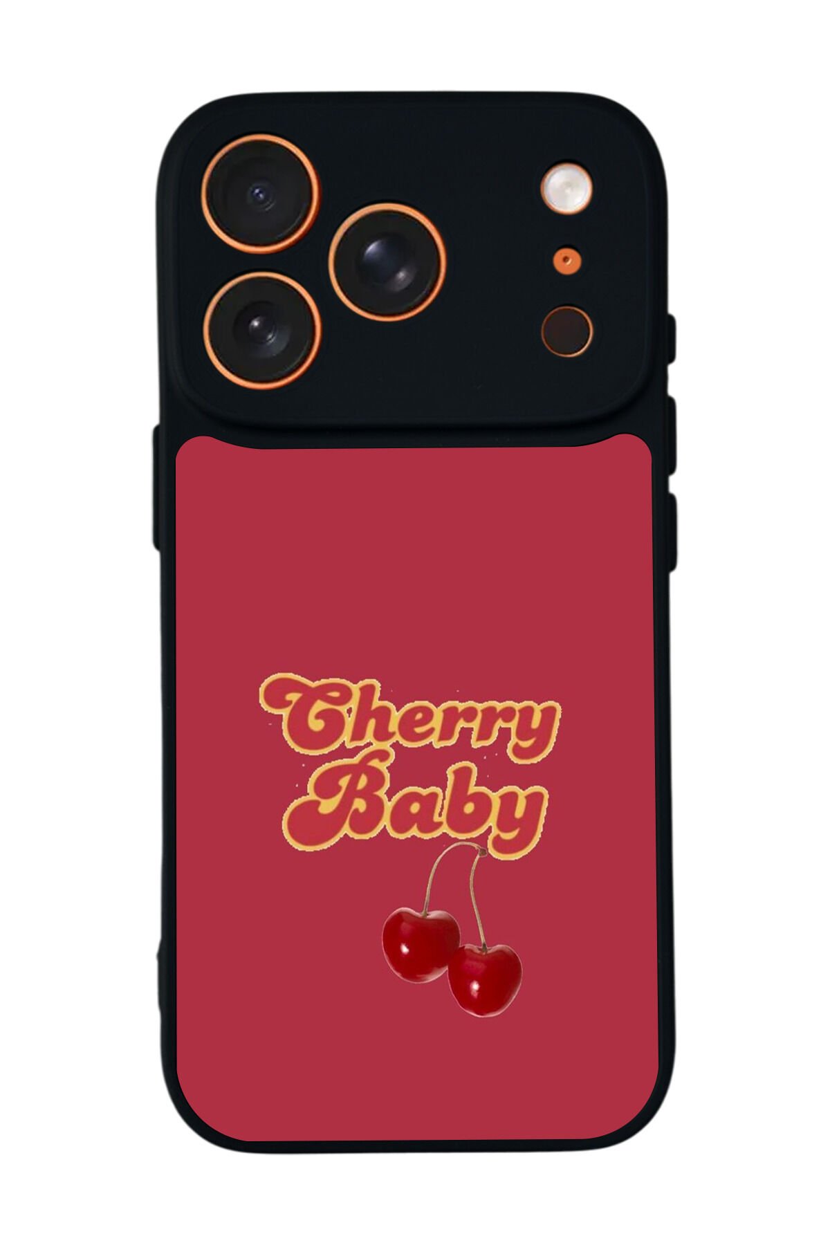 iPhone 17 Pro Uyumlu Kiraz Tasarımlı Glossy Premium Kılıf