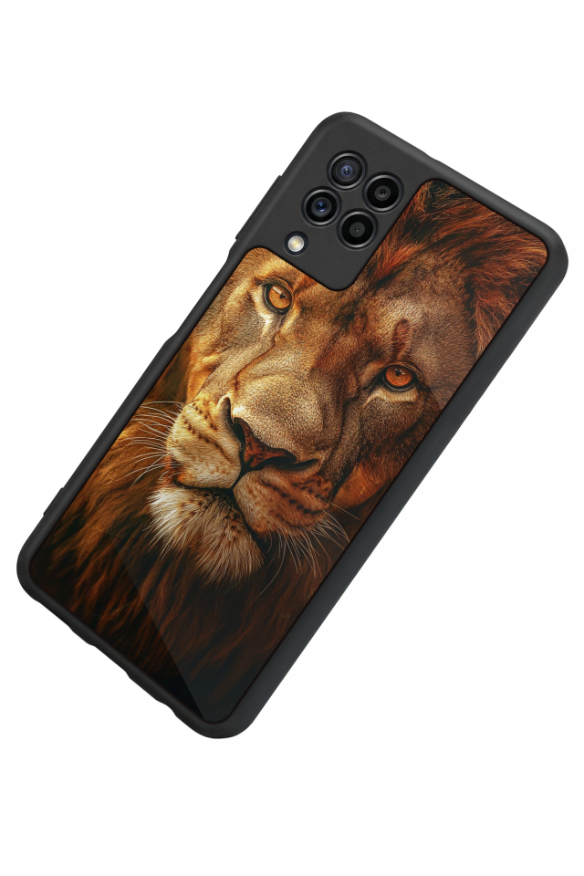 Samsung Galaxy M32 Uyumlu Aslan Tasarımlı Glossy Premium Kılıf
