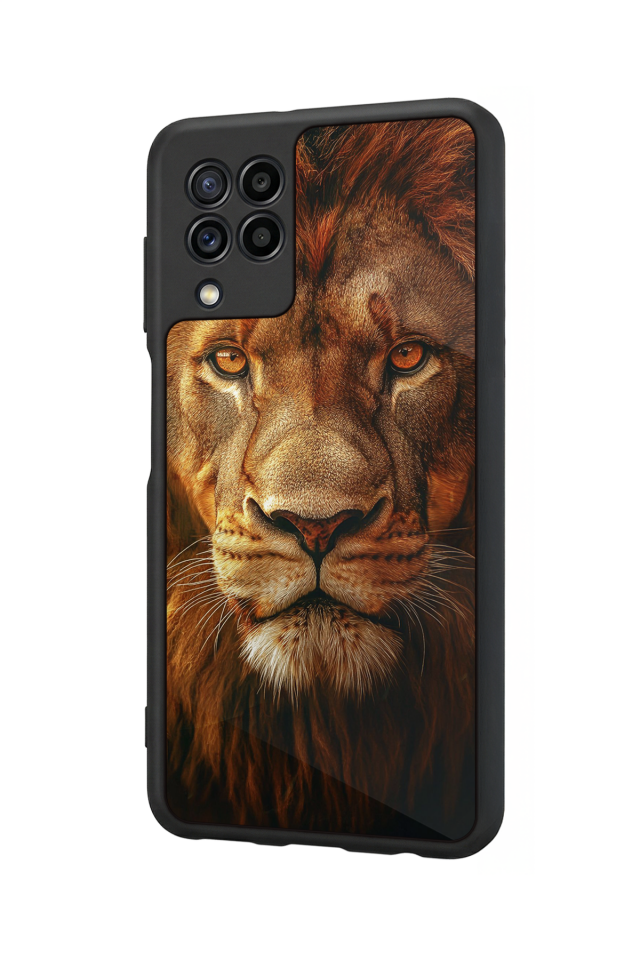 Samsung Galaxy M32 Uyumlu Aslan Tasarımlı Glossy Premium Kılıf