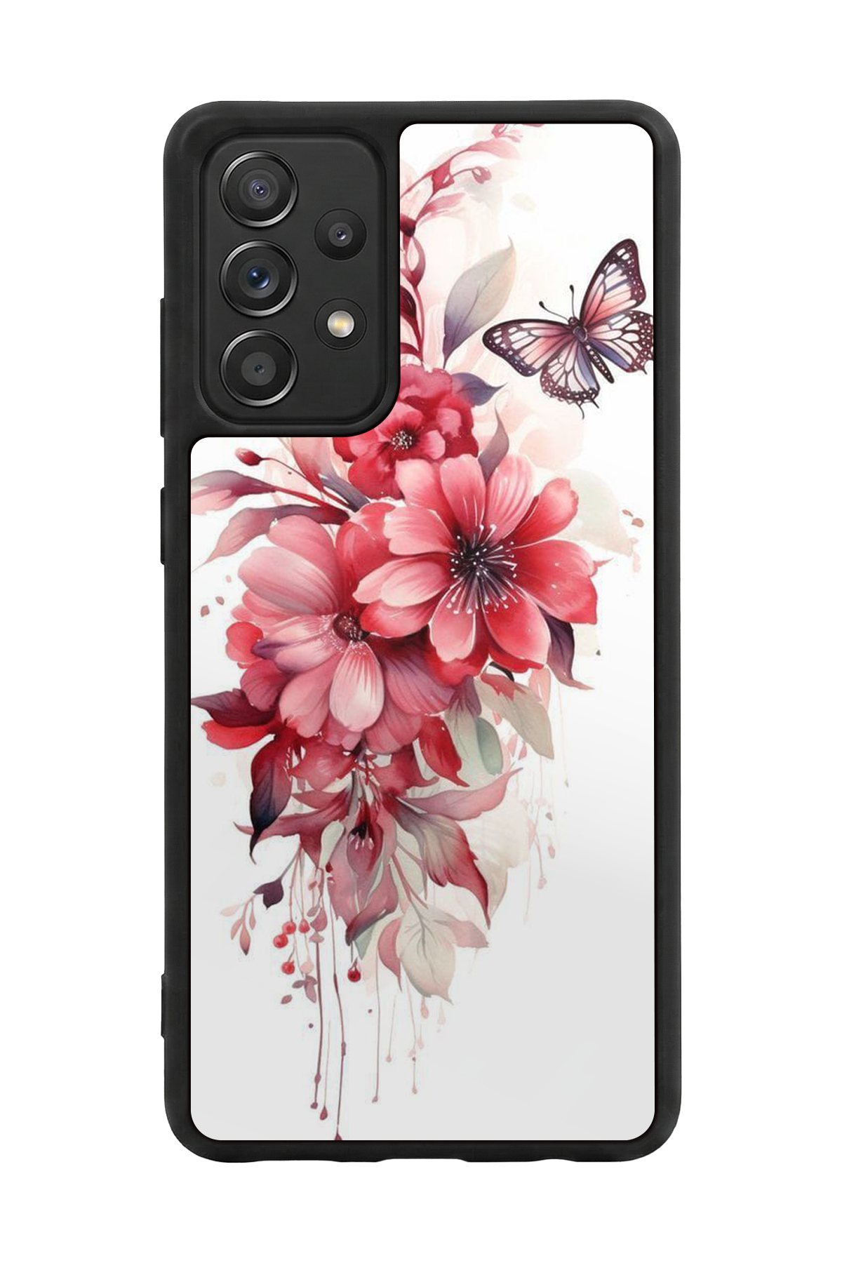 Samsung Galaxy A72 Uyumlu Floral Tasarımlı Glossy Premium Kılıf