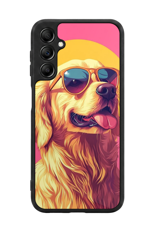 Samsung Galaxy A14 Uyumlu Golden Kopek Tasarımlı Glossy Premium Kılıf