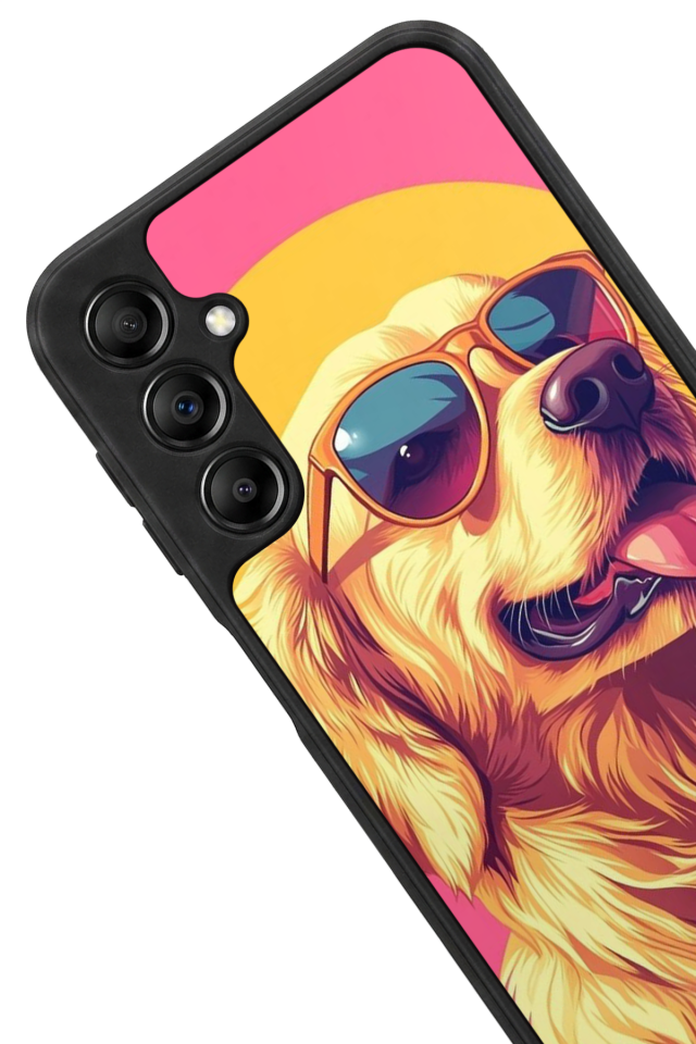 Samsung Galaxy A14 Uyumlu Golden Kopek Tasarımlı Glossy Premium Kılıf