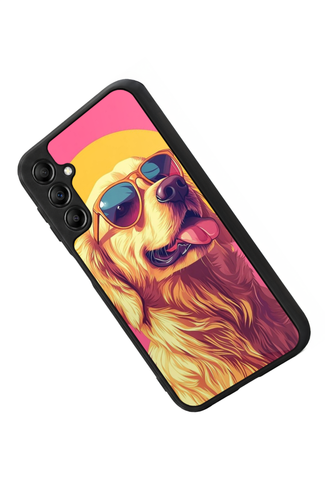 Samsung Galaxy A14 Uyumlu Golden Kopek Tasarımlı Glossy Premium Kılıf