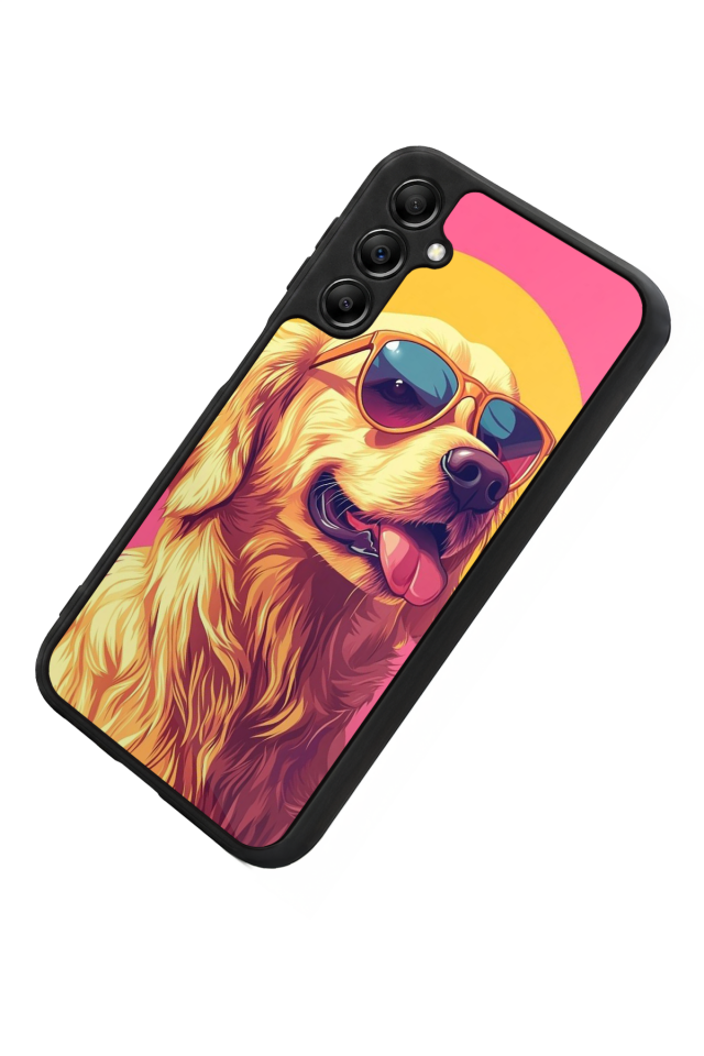 Samsung Galaxy A14 Uyumlu Golden Kopek Tasarımlı Glossy Premium Kılıf