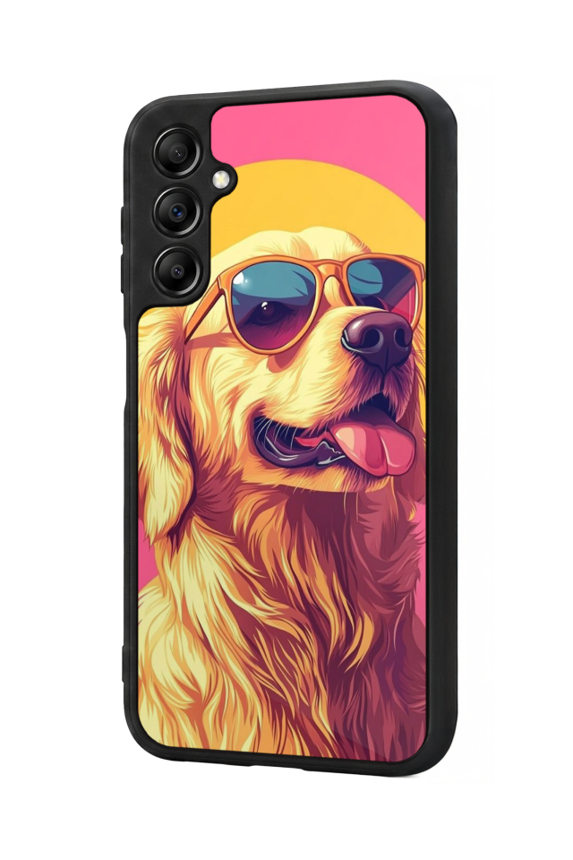 Samsung Galaxy A14 Uyumlu Golden Kopek Tasarımlı Glossy Premium Kılıf