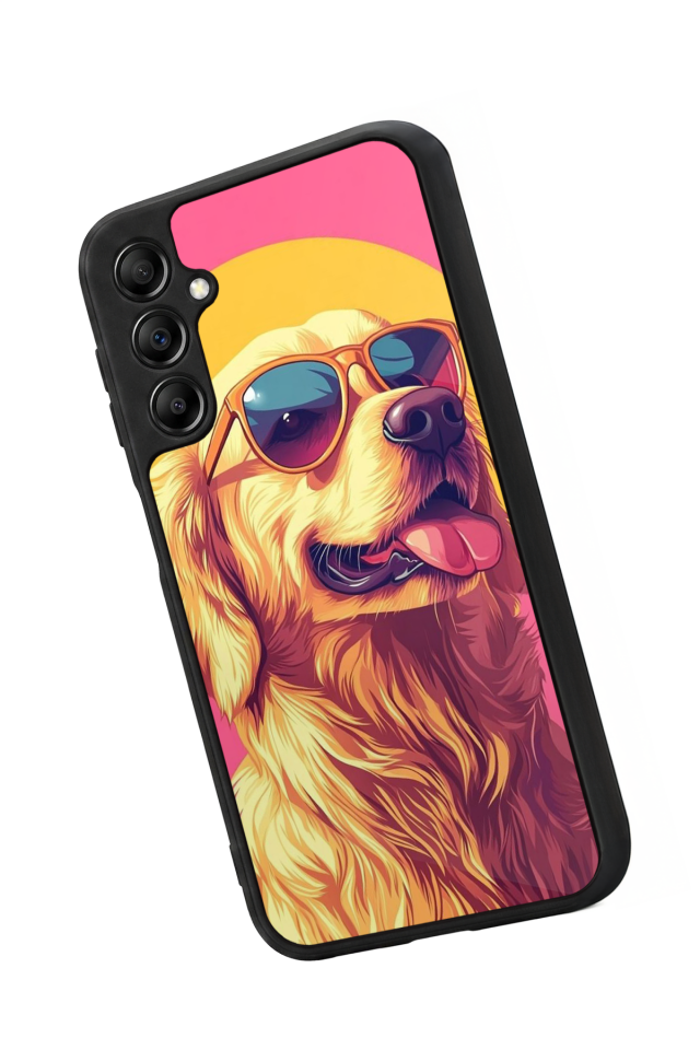 Samsung Galaxy A14 Uyumlu Golden Kopek Tasarımlı Glossy Premium Kılıf
