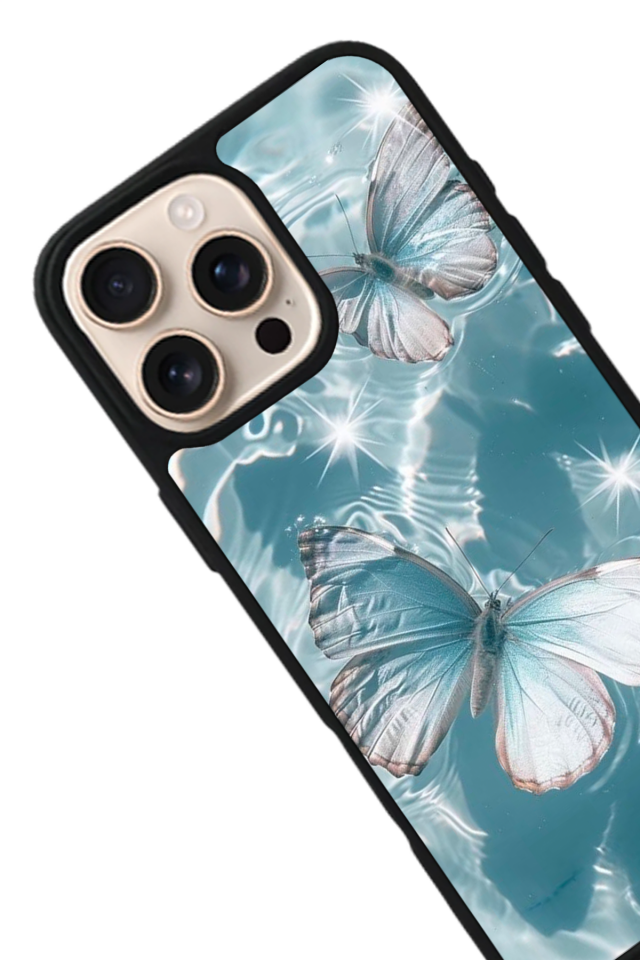 iPhone 14 Pro Max Uyumlu Kelebek Tasarımlı Glossy Premium Kılıf
