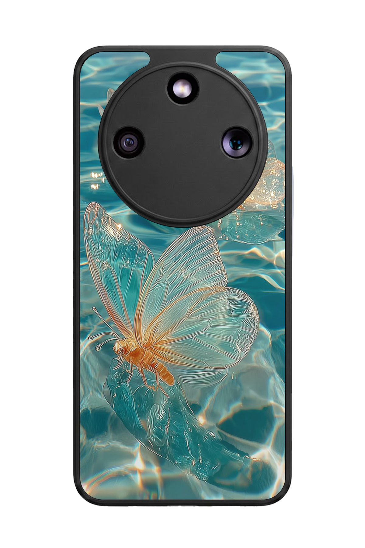 Honor Magic 8 Lite Uyumlu Kelebek Tasarımlı Glossy Premium Kılıf
