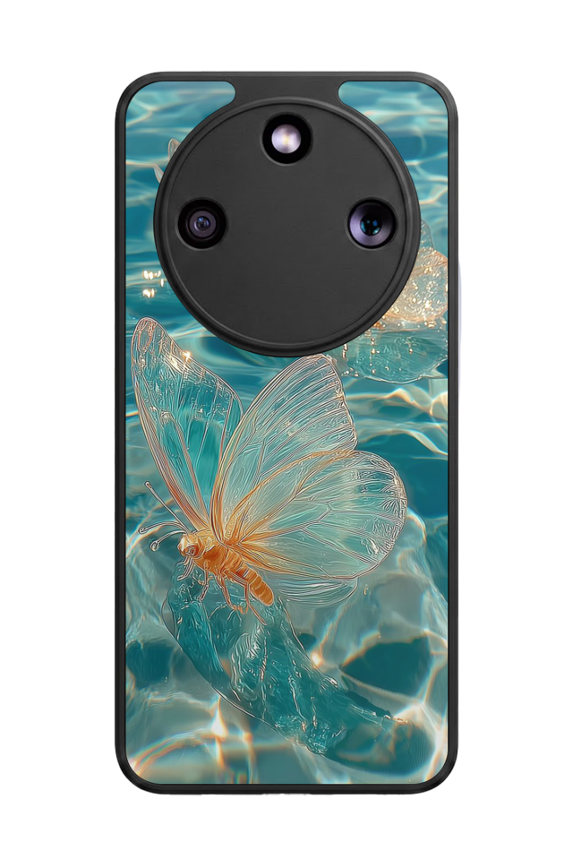 Honor Magic 8 Lite Uyumlu Kelebek Tasarımlı Glossy Premium Kılıf