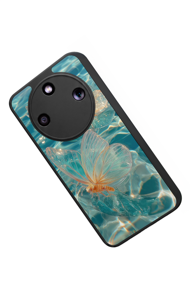 Honor Magic 8 Lite Uyumlu Kelebek Tasarımlı Glossy Premium Kılıf