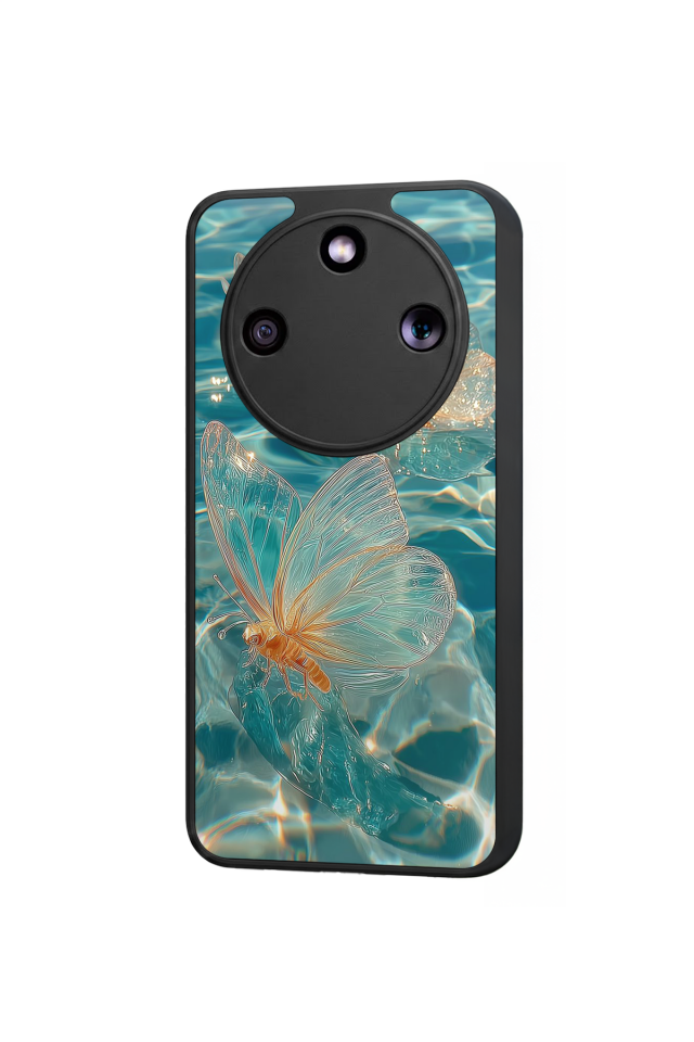 Honor Magic 8 Lite Uyumlu Kelebek Tasarımlı Glossy Premium Kılıf